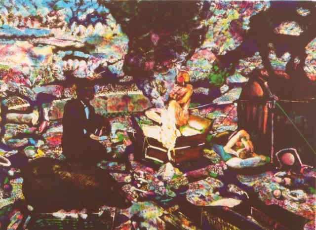 ART - James McGARRELL (b. 1930, American): James McGarrell, two mid century modern lithographs. A polychrome lithograph titled 'Boxfire’ along with a monochrome lithograph titled 'Black Boxfire’. Both signed, titled and numbered V / XII in