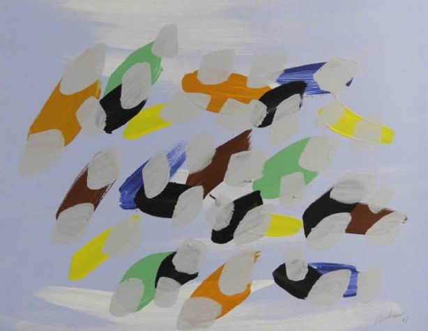 Marcel C. BARBEAU, O.C., O.Q. (1925-2016): Marcel Christian Barbeau, O.C., O.Q., acrylic on canvas, "Reflets De Charlevoix - Saint Aunes, 97", signed B/R and dated '97. 13.5" x 17.5". Provenance: purchased directly from the artist.