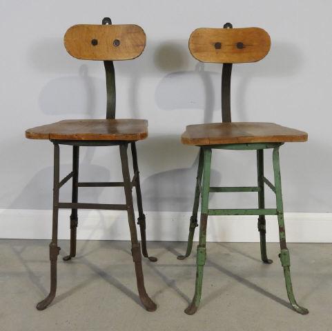 Pair Of 20th Century Industrial Shop Chairs (1 of 8)