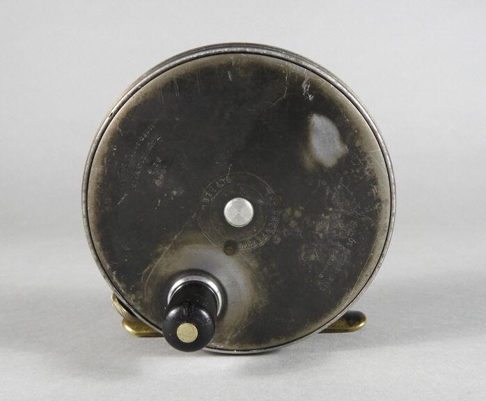 Hardy Brothers Mark II Fly Fishing Reel: An antique Hardy Brothers 4.25" Mark II fly fishing reel, bearing patent marks and maker's marks for Hardy Bros. Ltd. Alnwick England, together with its original fitted leather case.