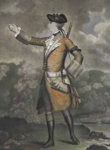 Important 1st State Engraving, Gen. J. Wolfe, C. 1767: A historically important first state hand coloured engraving of General James Wolfe (1727-1759), after J.S.C. Schaak (active 1759-1780), after a sketch by Wolfe's aide-de-camp, Henry Smith. First stat