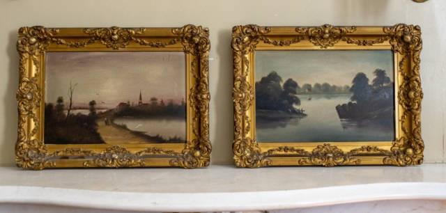 Romantic Style, Two Oil on Boards, Circa 1915 (1 of 9)