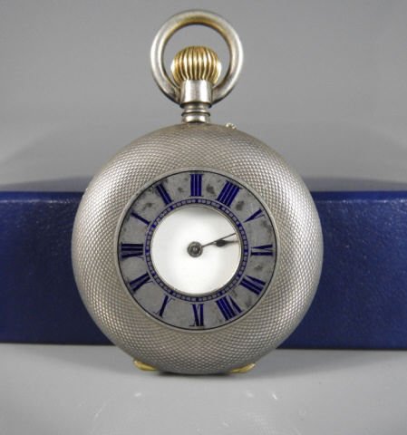 Semi-Hunter Fine Silver Pocket Watch (1 of 8)