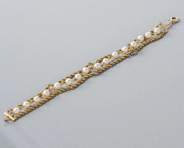 14kt Yellow Gold Triple-Strand Pearl Bracelet (1 of 8)