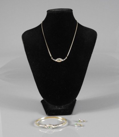 14kt Gold Emerald & Diamond Three-Piece Set (1 of 12)