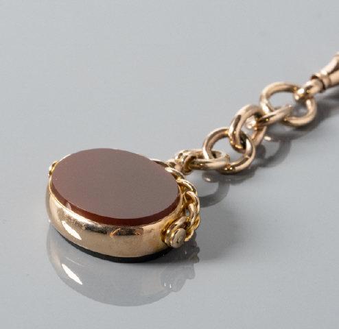 9kt Gold Gentlemen's Handmade Watch Chain & Fob (1 of 8)
