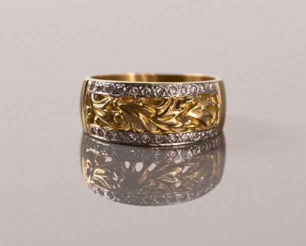 18kt Yellow & White Gold Diamond Band (1 of 6)