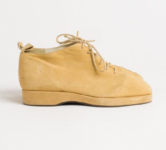 Giorgio Armani Booties: A pair of suede (chamois) Giorgio Armani booties, size 37.5.