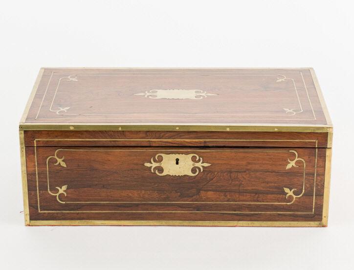 British Brass Bound Writing Box, Early 19th C. (1 of 16)