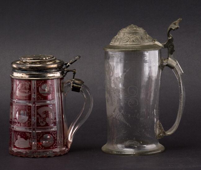 Bohemian Red Stein With Silver Lid & Another (1 of 13)