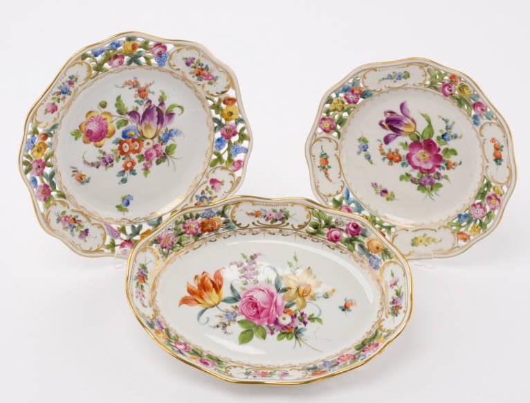 Dresden Porcelain Plates & Bowl, Early 20th C. (1 of 12)