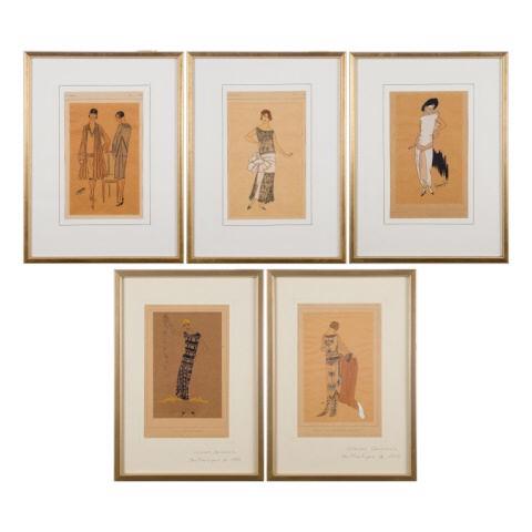 Hand-Coloured Fashion Engravings, Circa 1920 (1 of 20)