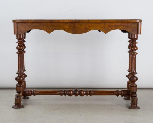 Burled Walnut & Marquetry Hall Table (1 of 8)