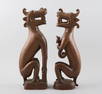 Large Carved Village Guardian Dogs, Borneo
