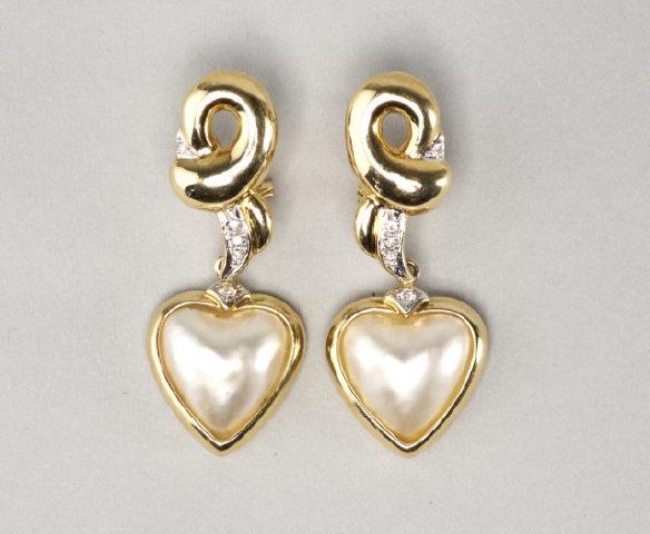 Pair Of Gold & Heart Earrings (1 of 5)