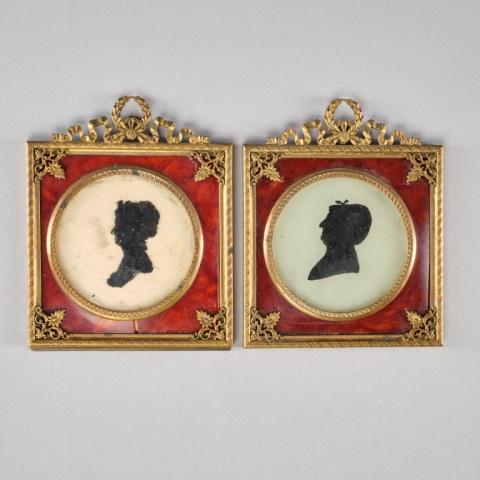 Pair Of Painted On Glass Silhouettes (1 of 2)