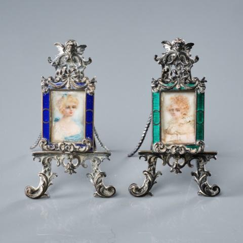 Pair Of Miniature Sterling Easels (1 of 6)