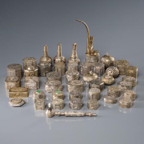 Collection of Asian Silvered Boxes (1 of 8)