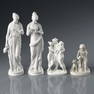 FOUR CLASSICAL BISQUE FIGURINES