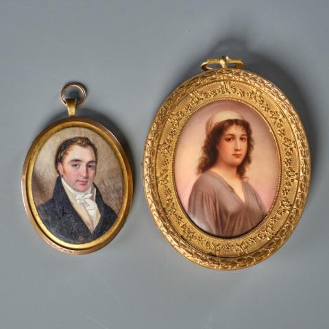 TWO PORTRAIT MINIATURES (1 of 7)
