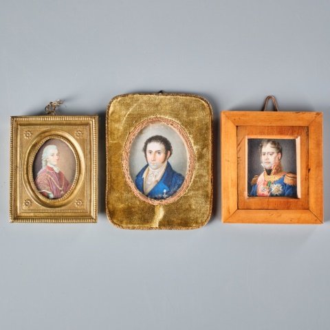 THREE PORTRAIT MINIATURES (1 of 7)