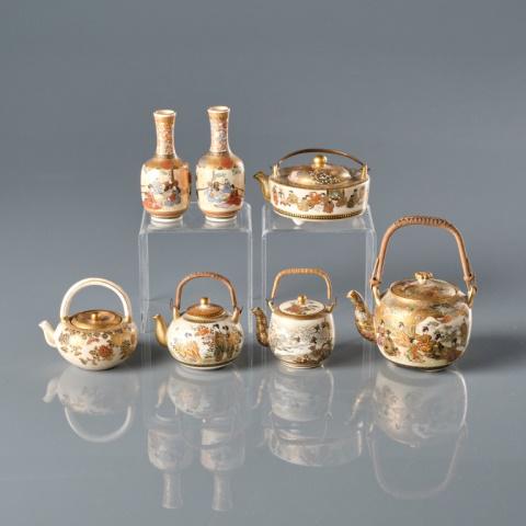 GROUPING OF MINIATURE SATSUMA WARE (1 of 12)