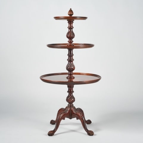 EARLY 20TH C. MAHOGANY DUMB WAITER (1 of 7)