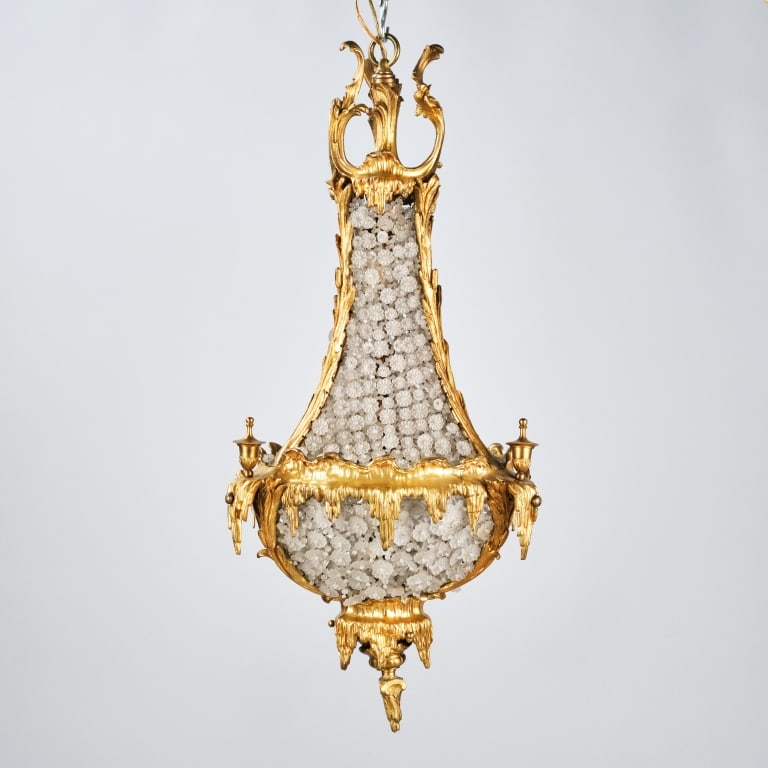 FINE ART NOUVEAU STYLE GILT BRONZE CHANDELIER (1 of 8)
