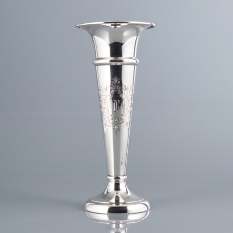 EARLY 20TH C. BIRKS STERLING TRUMPET VASE (1 of 7)