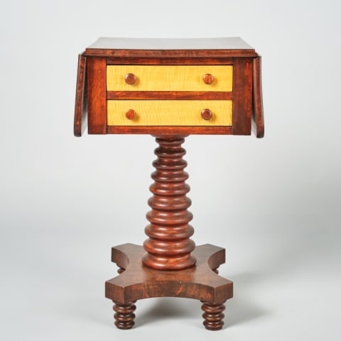 WALNUT & TIGER MAPLE WORK TABLE (1 of 8)