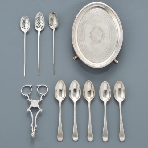 MIXED STERLING TEA WARE (1 of 9)