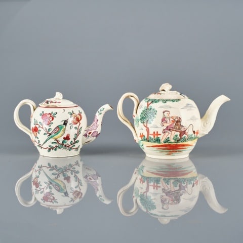18TH C. STAFFORDSHIRE CREAMWARE TEAPOTS (1 of 14)