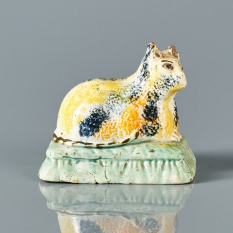 19TH C. STAFFORDSHIRE POTTERY CAT (1 of 9)