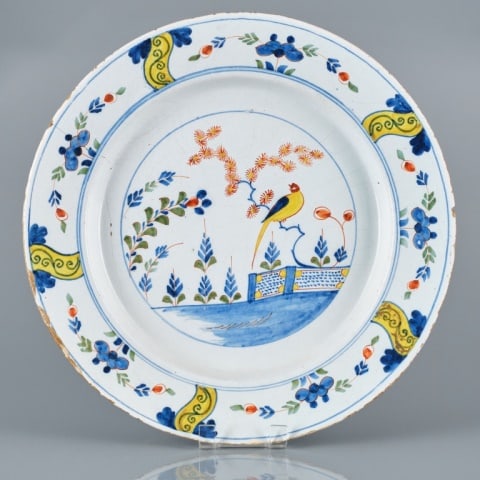 LARGE 18TH C. FRENCH FAIENCE CHARGER (1 of 8)