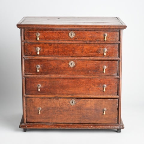 17TH C. CHARLES II OAK CHEST OF DRAWERS (1 of 14)