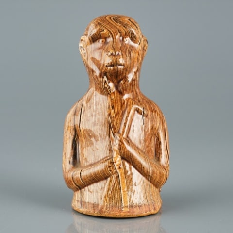 UNUSUAL AGATE GLAZED CERAMIC BANK (1 of 9)