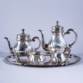 GERMAN COFFEE-TEA SILVER SET (1 of 9)