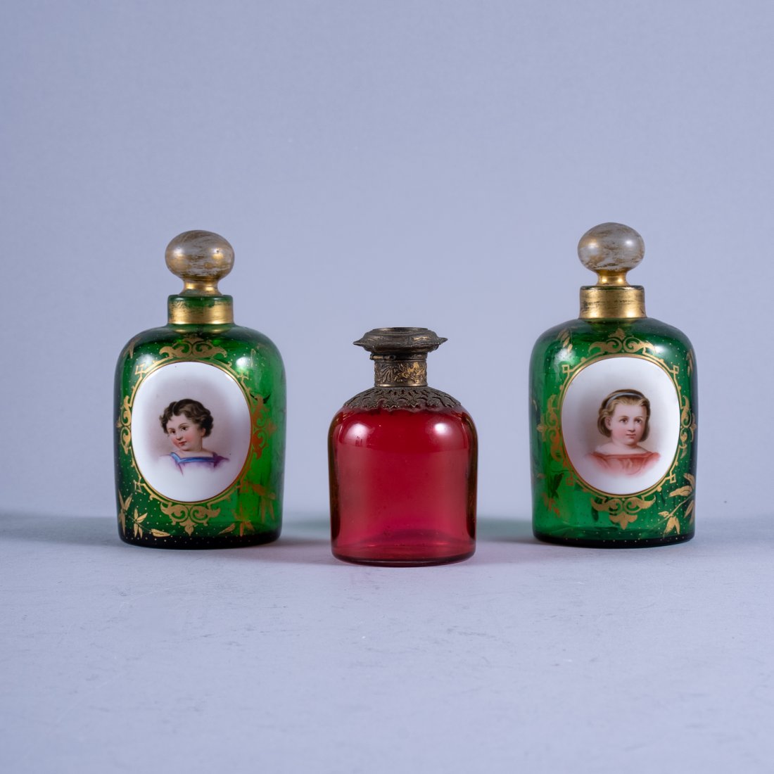 THREE MOSER PERFUME BOTTLES (1 of 8)