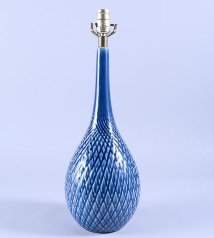 MCM GLAZED CERAMIC TABLE LAMP (1 of 6)