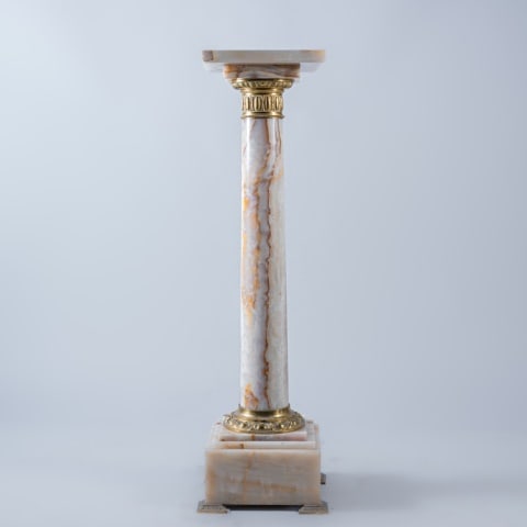 FINE 19TH C. GILT BRONZE & ONYX PEDESTAL (1 of 8)