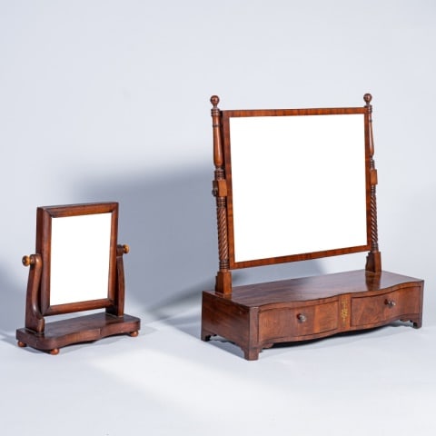 TWO ANTIQUE MAHOGANY DRESSING MIRRORS (1 of 15)