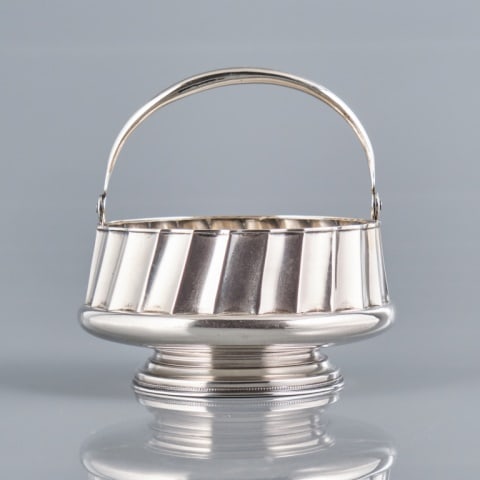 RUSSIAN SILVER SWING HANDLED BOWL (1 of 8)