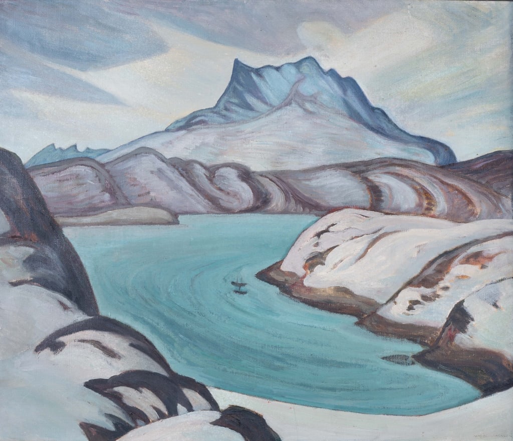 Naomi Jackson GROVES (1910 - 2001) Canadian: Untitled, boats in the bay, oil on canvas, 20 x 24 inches, signed lower right. Provenance: From Naomi Jackson to consignor's family. Naomi Jackson Groves was A.Y. Jackson's niece.