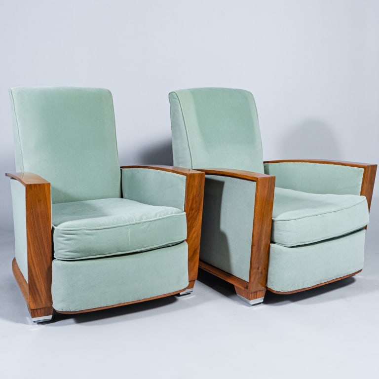 EXCEPTIONAL PAIR OF ART DECO CLUB CHAIRS (1 of 9)