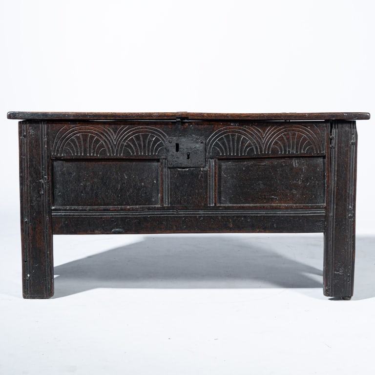 DIMINUTIVE CHARLES II OAK COFFER (1 of 13)