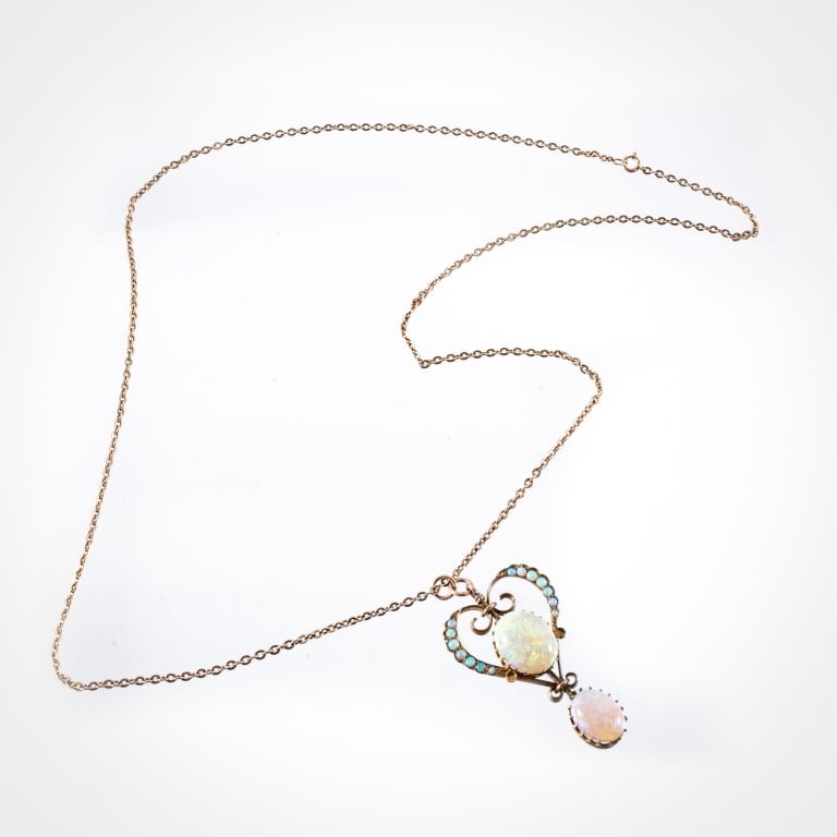 TWO-OPAL LAVALIER - 2