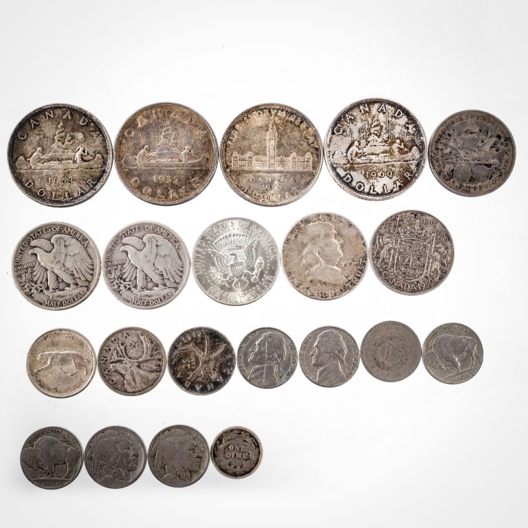 AMERICAN & CANADIAN SILVER COINS (1 of 9)