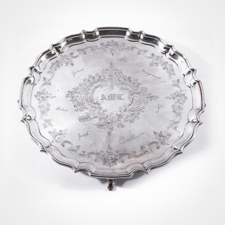 ENGLISH HALLMARKED SILVER SALVER (1 of 10)