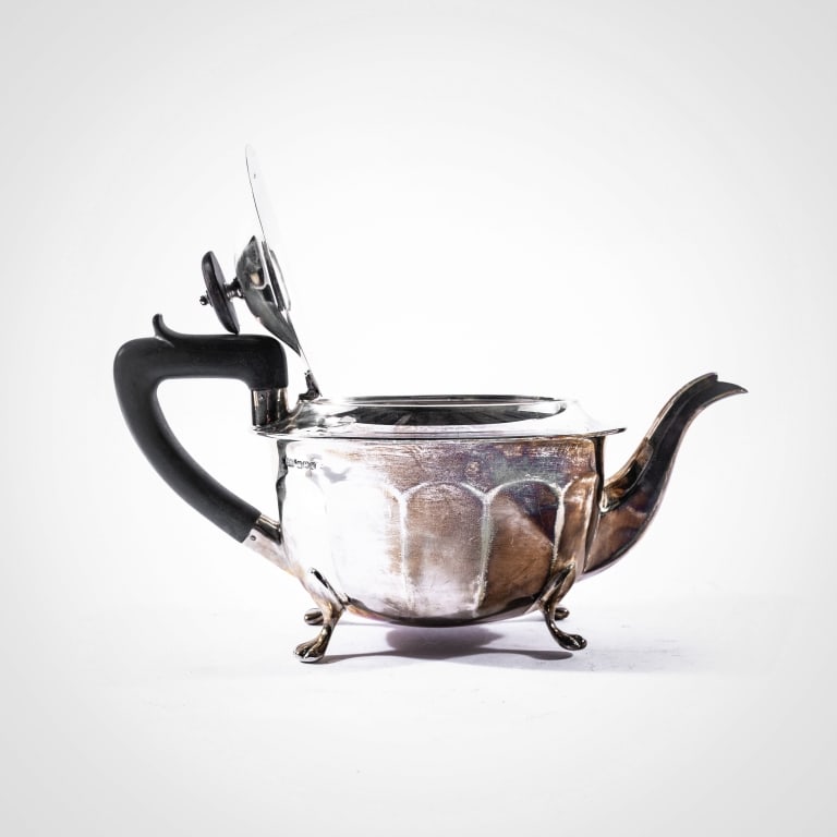 THREE-PIECE SILVER TEA SET - 4