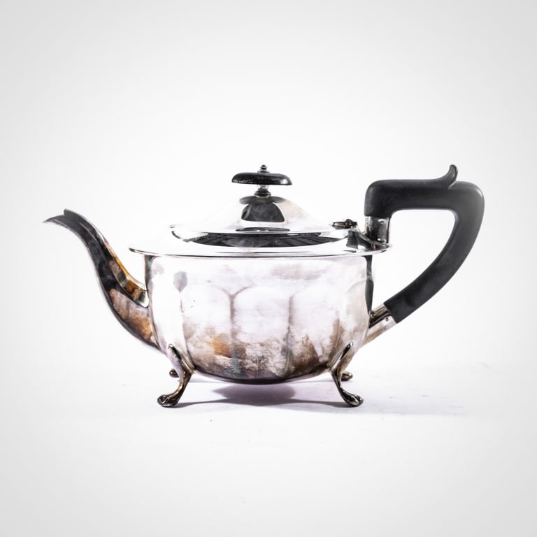 THREE-PIECE SILVER TEA SET - 6